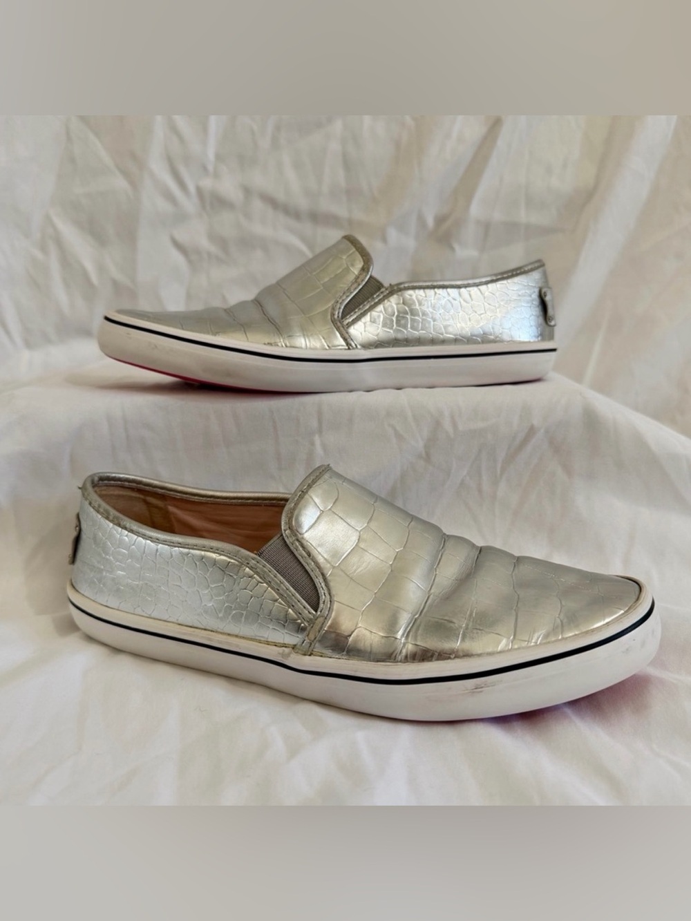 Kate Spade Silver Embossed Sneakers - Size US7.5